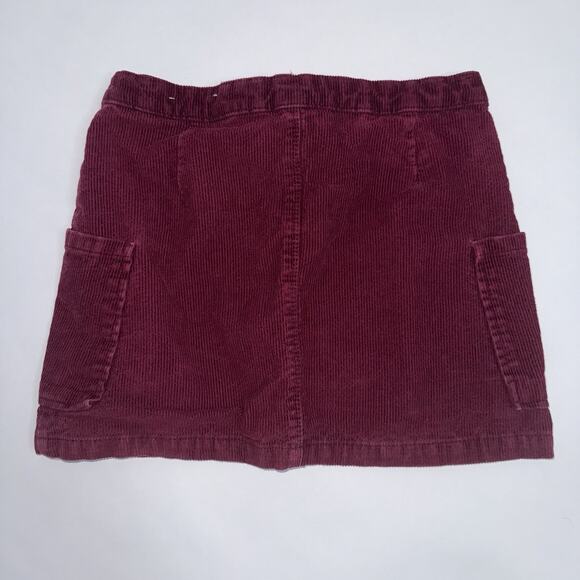 Zara Kids Girls Youth Corduroy Cotton Skirt Burgundy Size 10 - Picture 3 of 4
